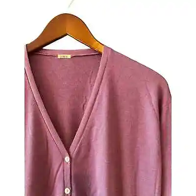 Malo | Purple Silk-Cashmere Cardigan | Size Medium (US) • $45