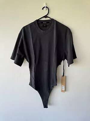 New Ksubi Womens Panthea Bodysuit Washed Black Grey Tee Shirt Top Small S 8 • $75