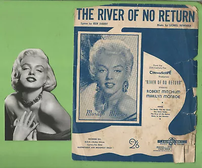 #t324.   The River Of No Return Sheet Music - Marilyn Monroe Cover & Card • $15