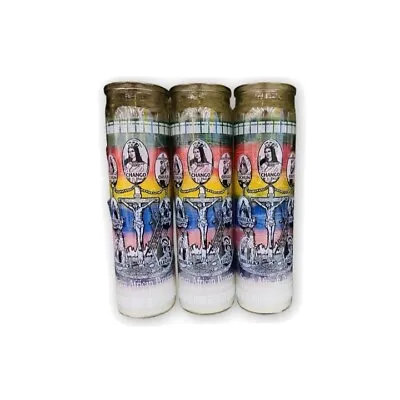 7 Day Glass Assorted Religious Candle 7 Potencia Africana 3 Pcs • $29.99