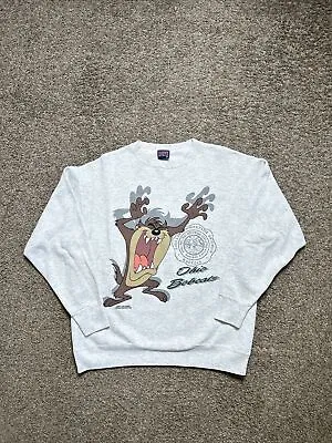 Vintage Ohio University Bobcats Looney Tunes Crewneck Sweatshirt Size XL Taz • $71.25