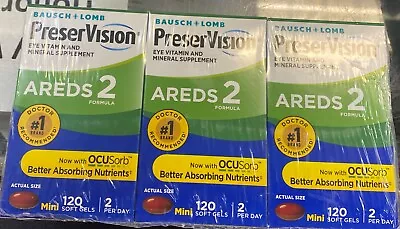 A Lot Of 3 Bottles PreserVision Areds 2 Eye Vitamin And Mineral - 360 Softgels! • $49