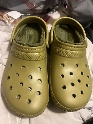 Army Green Crocs Fleece Lined Size 10 • $23.20