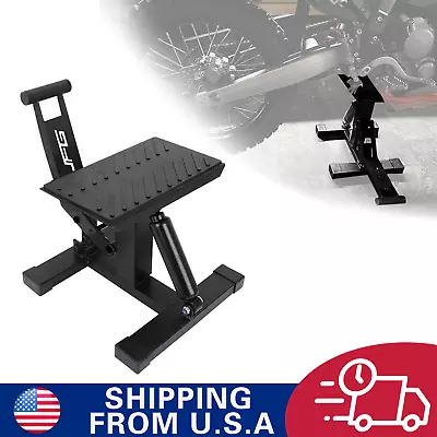 1000Lbs Dirt Bike Lift Stand Adjustable Hydraulic Motorbike Easy Lift Jack Black • $63.99