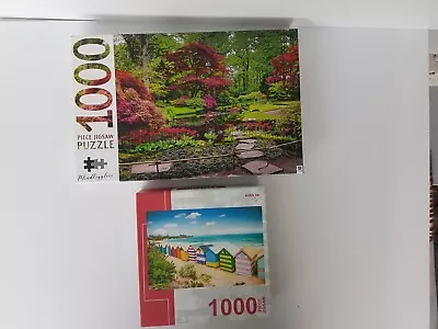 1000 Piece Puzzles X 2 (Japanese Garden & Beach Hut) • $15