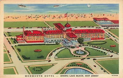 1930's NJ Postcard Monmouth Hotel Spring Lake Beach UNPOSTED NJ013 • $4.95