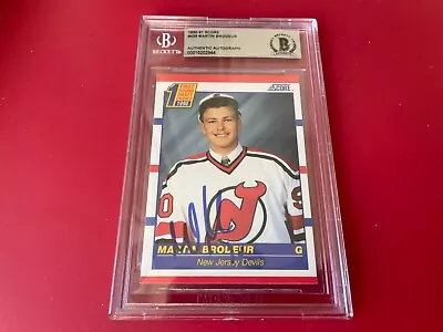 Martin Brodeur Devils 1990-91 Score Rookie Card Signed Auto Beckett SLABBED BAS • $199.99