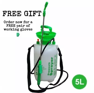 5L Garden Pressure Sprayer – Portable Hand Pump Chemical Weed Spray Bottle • £10.99