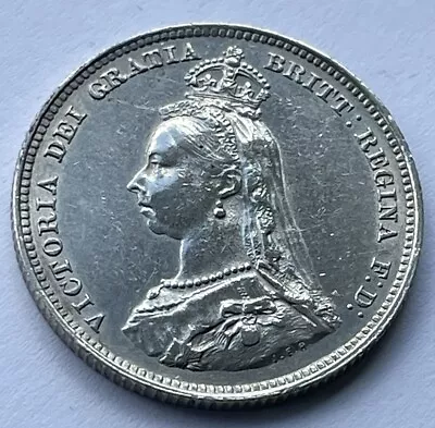 1887 Victoria Silver 0.925 One Shilling Coin • £16