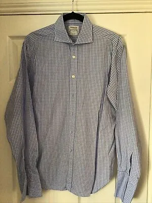 £12 • Buy TM Lewin Formal Dress Shirt Slim Fit Lewin 100 16” Checked Collar Double Cuff