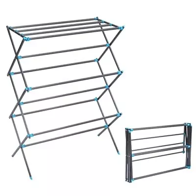  Drying Rack Clothing Metal Collapsible Clothes Drying Rack Graphite And Fixed • $57.74
