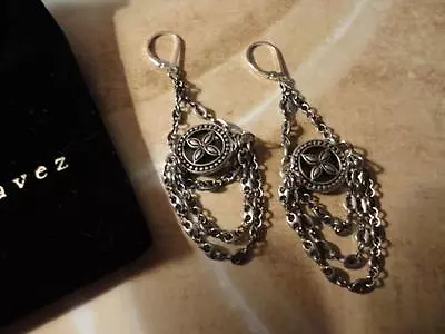 Marie Chavez Silver Embossed Medallion Chandelier Earrings ~ $143 ~ Price Drop!! • $29.99