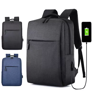 Men's Waterproof Laptop Bag Backpack Travel Rucksack School W/ USB Charging Port • $17.97