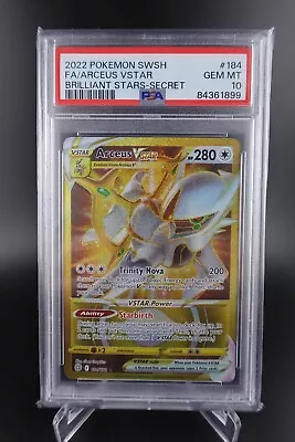 PSA 10 GEM MINT Pokémon ARCEUS VSTAR 184/172 - Brilliant Stars Secret Rare • $39.99