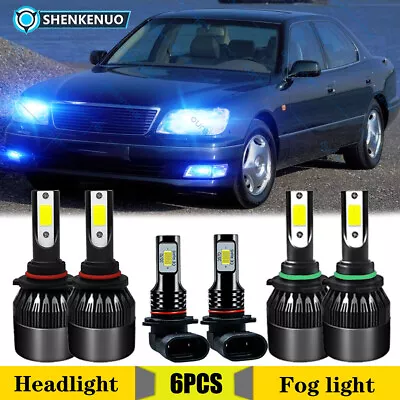 For Lexus LS430 2001-2006 - 6x 8000K LED Headlight Bulbs High Low Beam Combo Kit • $32.91