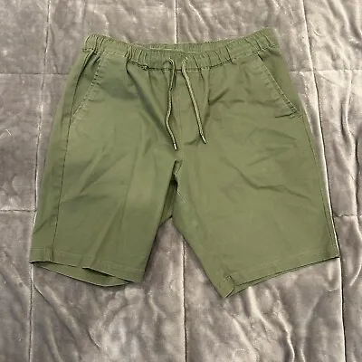 ASOS Design Mens Green Elastic Waist With Drawstring Shorts Size 34 • $8