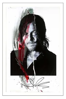 NORMAN REEDUS Signed Autograph PHOTO Fan Gift Print THE WALKING DEAD Daryl Dixon • £3.49