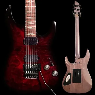$549 • Buy Schecter Omen Elite-6 FR Electric Guitar - Black Cherry Burst
