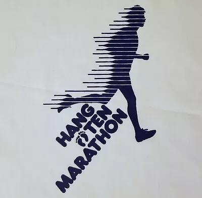 HANG TEN MARATHON T-SHIRT PRINT POSTER RUNNING RACE VTG 70 Surf Art Shoe Sticker • $18.50