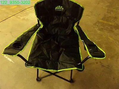 MAC TOOLS BLACK / NEON GREEN Hi Vis Folding Chair W/ Carrying Case W0007 • $79.99