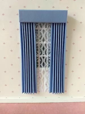 Candy Blue Dollhouse  Curtains 1:12 Scale • $12.49