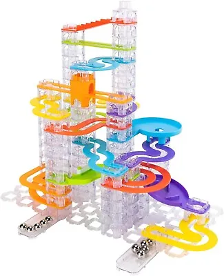 Fat Brain Toys FA313-3 Trestle Tracks Deluxe 124-Piece Marble Run Set Ages 8+ • $41.99