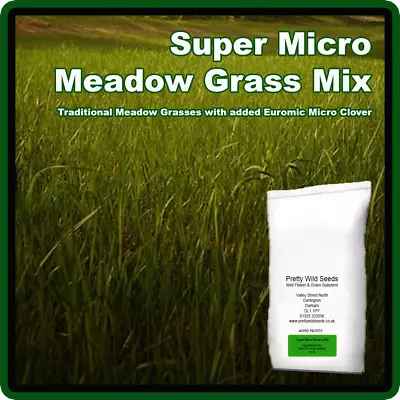 Super Micro Meadow Grass Seed Mix For A Low Maintenance & Slow Growing Lawn • £159.99