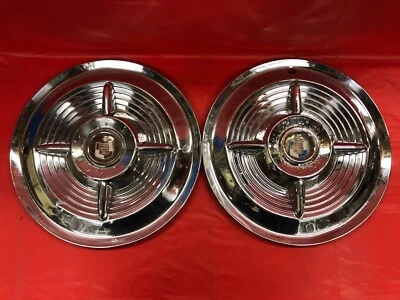 $125.99 • Buy Vintage Pair 1956 Mercury 15  Spinner Hubcaps