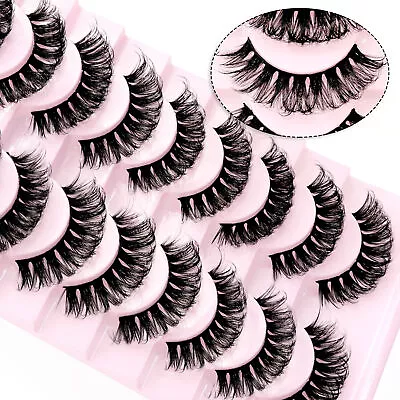 10 Pairs Eyelashes Russian Strip Lashes Wispy Fluffy Natural 3D Fake Eyelashes • £4.99