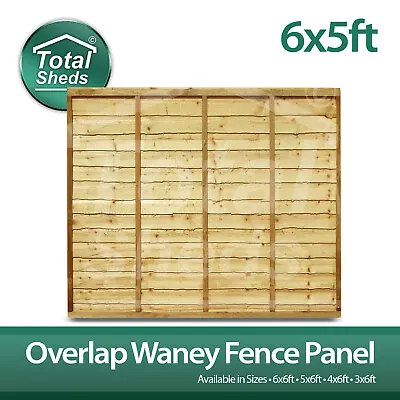 ***PACK OF 5*** 6ft X 5ft OVERLAP WANEY LARCH LAP PANELS • £218.41