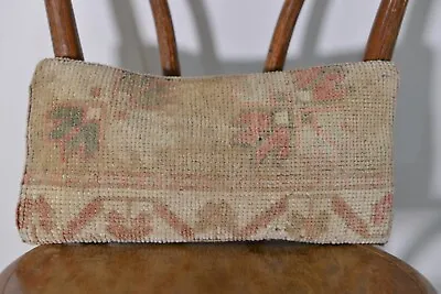 8 X 16 Vintage Kilim Rug Style Pillow Cover Case Handmade Neutral Cream Pink • $13.95