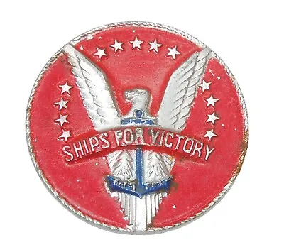 Original WWII US Navy SHIPS FOR VICTORY Home Front Builder Pin Badge • $14.99