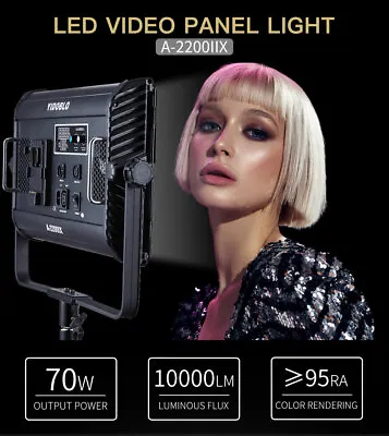 Yidoblo 70W A-2200IIX 3200-5500K LED Panel/Barndoor/LCD Display Video Lighting • £138.99