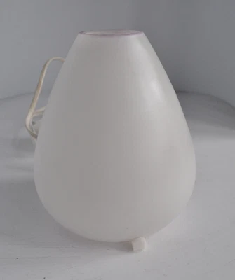£5 • Buy White Frosted Glass Tear Drop Table Lamp. 16 X 13cm. Bedside. Purple Edge