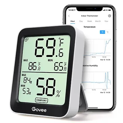 $20.55 • Buy Hygrometer Thermometer H5075, Bluetooth Indoor Room Temperature Monitor NEW