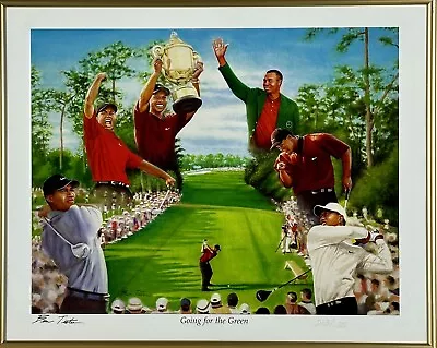 Ben Teeter Going For The Green Print Of Tiger Woods At Augusta National Framed • $250