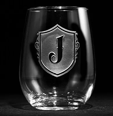 Personalized Monogrammed Stemless Wine Glass - One Glass (m22) • $27.50