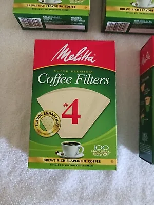 Melitta #4 Natural Brown Cone Coffee Filters 500 Ct Gluten Free  Kosher Cert. • $11.95