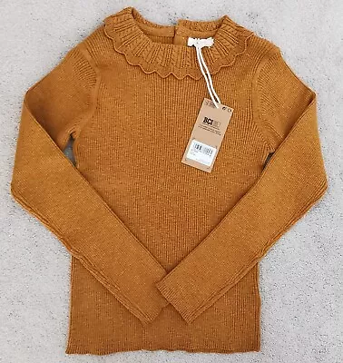 Next Girls NEW Mustard Ochre Collared Jumper Top Age 6-7 Years BNWT • £6.50