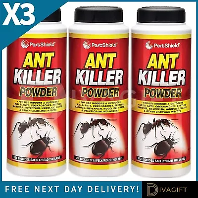 3 X 150g Ant Killer Powder Pestshield Indoor Outdoor Cockroaches Beetles Traps • £8.95