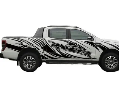 Graphic Distorted Stripe Sticker Kit For Ford Ranger 2012-2023 Trunk Side Decal • $258.49