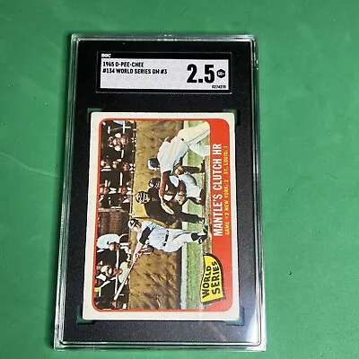 1965 O-PEE-CHEE #134 WORLD SERIES GAME 3 MICKEY MANTLE CLUTCH HR SGC 2.5 Nice ! • $94.97