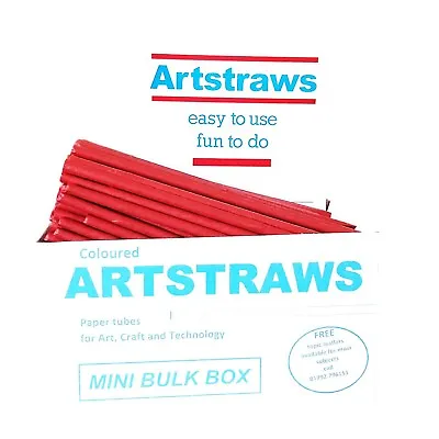 ARTSTRAWS MINI SCHOOL PACK RED PAPER STRAWS ART STRAWS 6mm  PACK SIZE 250 • £16.05