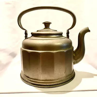 Large Vintage Brass/Aluminum Tea Kettle W/ Goose Neck W/ Handle Farmhouse Decor • $16.95