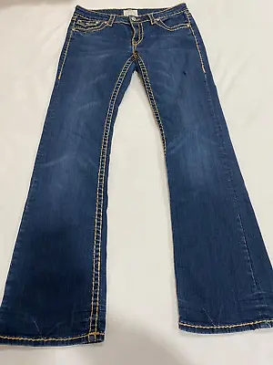 LA Idol USA Jeans Women 11 Blue Denim Button Front 5 Pockets Solid Print • $23.72