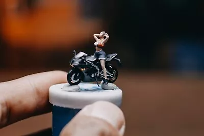 Lady Motorcycle Rider Biker #4 HO 1/87 1/64 Miniature Figure No Preiser • $22.90