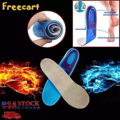 Silicone Gel Insoles Man Women Insoles Orthopedic Massaging Shoe Inserts Shock • $8.05