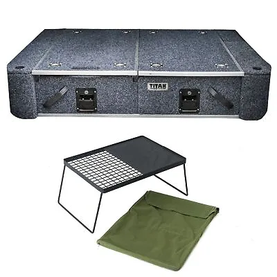 $507 • Buy Titan Rear Drawer For Utes+Wings 1300mm Titan Drawers+Kings Camp Fire BBQ Plate