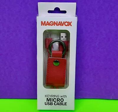 Magnavox Keychain W/Micro USB Charging Cable Red Charge Any Micro USB Device NEW • $5.95