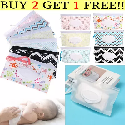 Reusable Baby Wet Wipe Bag Box Tissue Case Wipes Holder Refillable Wet Wipe Bag • £3.50